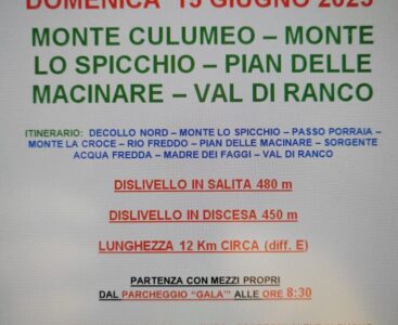 Monte Culumeo – Val di Ranco – 15/06/2025