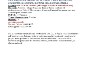 Notturna Valsorda – Serrasanta – 13/06/2025