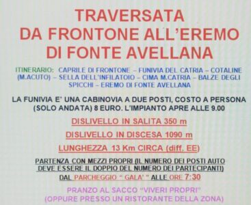 Traversata da Frontone all’Eremo di Fonte Avellana – 20/07/025