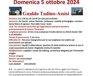 Gualdo Tadino – Assisi – Domenica 05 ottobre 2025