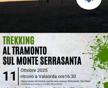 Trekking al tramonto a Monte Serrasanta – Sabato 11 ottobre 2025