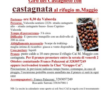 Giro del Castagneto con Castagnata al Rifugio Monte Maggio – 26/10/2025