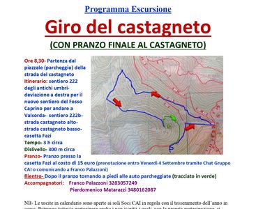 39° Festa della Montagna – Giro del castagneto – 06/09/2026