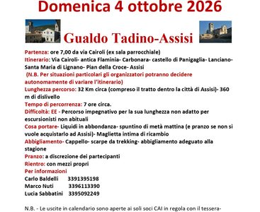 Gualdo Tadino – Assisi – 04/10/2026