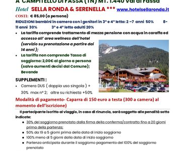Settimana bianca a Campitello di Fassa dal 23/01/2027 al 30/01/2027