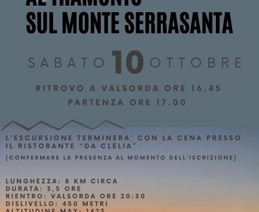 Tramonto sul Serrasanta – 10/10/2026